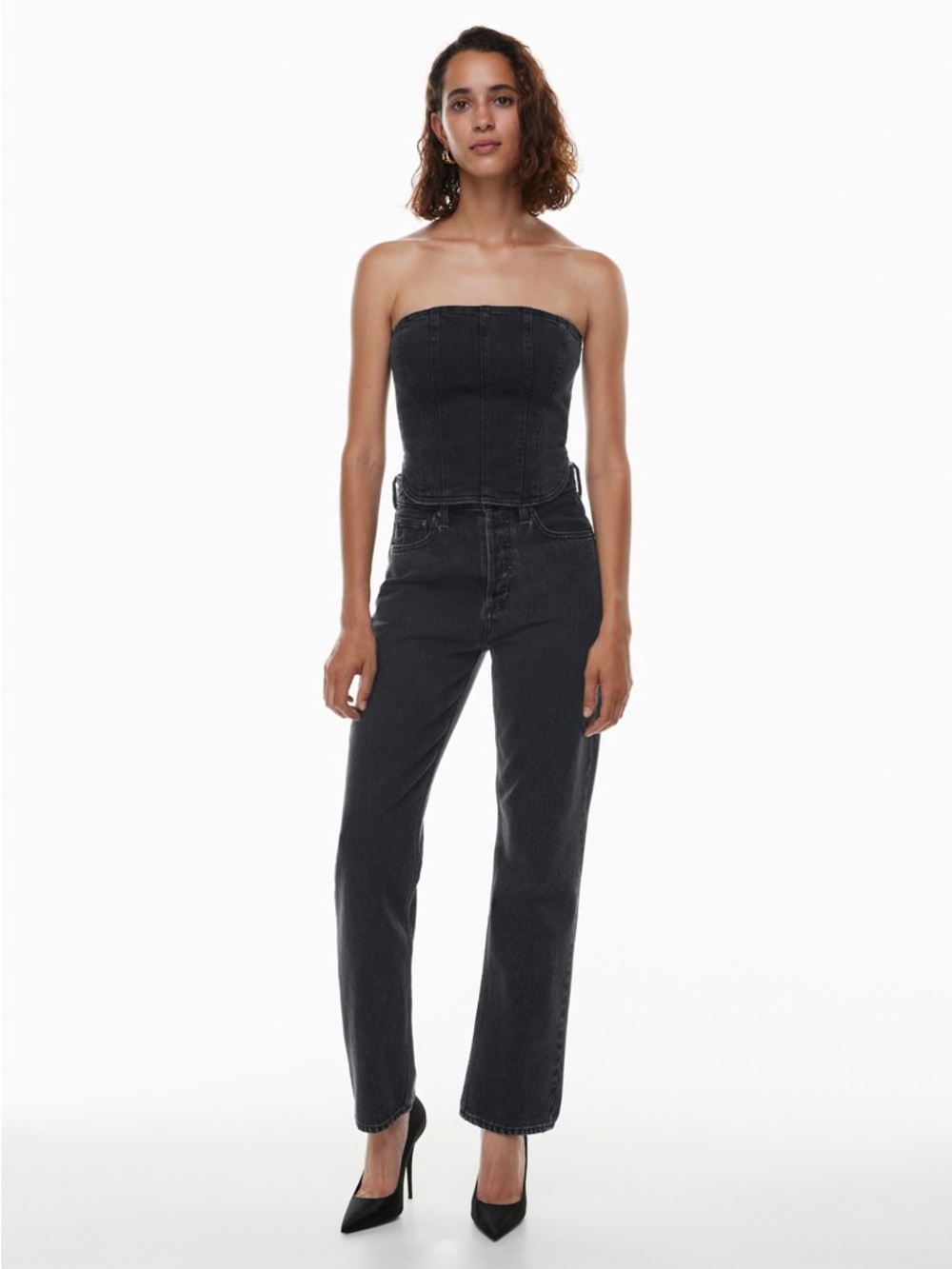 Aritzia Denim Forum The Joni High Rise Loose 29L | Black